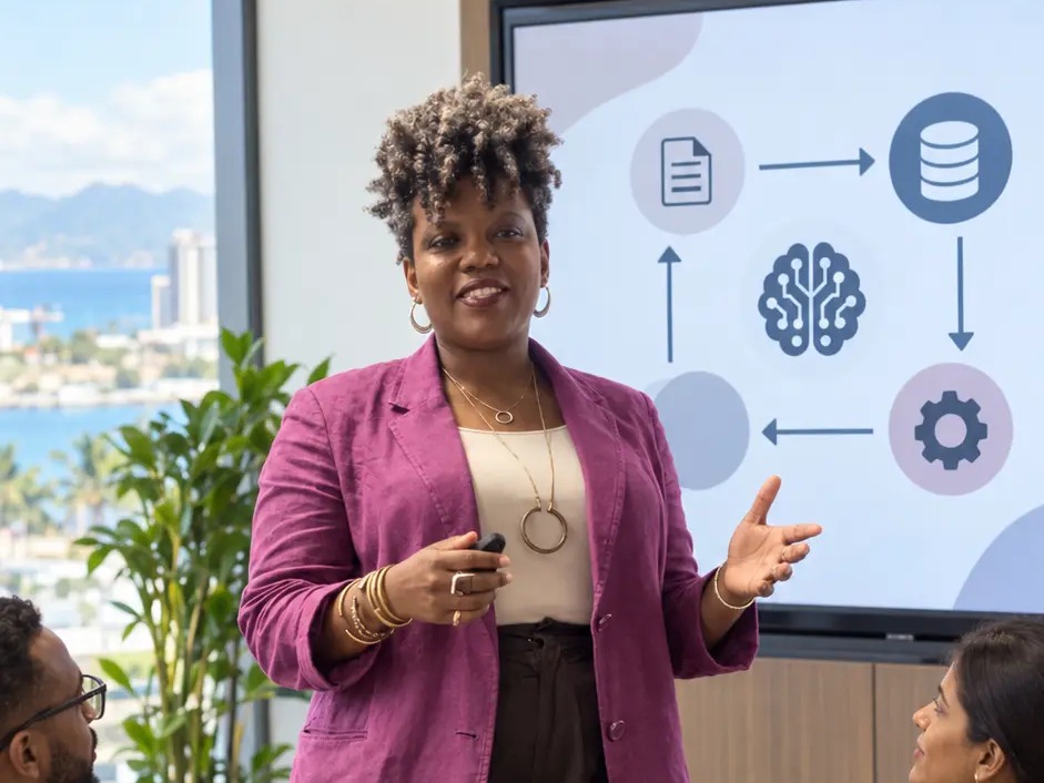 Resa Gooding leading an AI strategy workshop